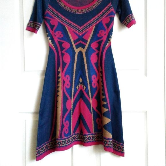 Flying Tomato Aztec Print Scoop Neck Sweater Dress - Picture 5 of 6